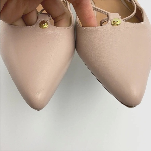 HALOGEN Owen Blush Pink Pointy Toe Leather Lace Up Flats US 4.5M - Picture 7 of 13